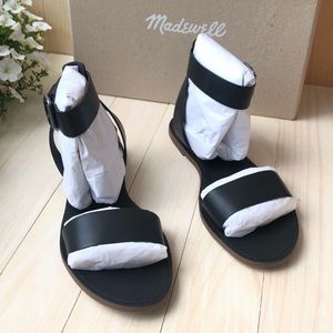 Madewell Black Ankle Strap Boardwalk Sandals NIB